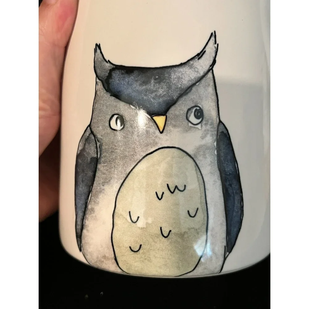 RAE DUNN‎ Artisan Collection HOOT OWL Pitcher RARE COLLECTIBLE - Magenta #202
